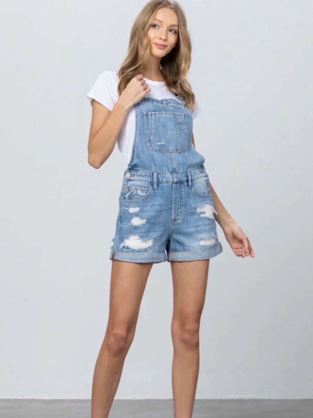 Cozy cottage large distressed overalls 10/12